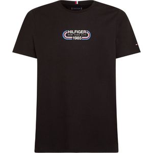 Tommy Hilfiger Hilfiger Track Graphic Tee - heren T-shirt korte mouw O-hals - zwart