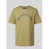 Tommy Hilfiger Hilfiger Arched Tee - heren T-shirt korte mouw O-hals - licht olijfgroen