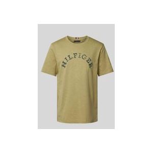 Tommy Hilfiger Hilfiger Arched Tee - heren T-shirt korte mouw O-hals - licht olijfgroen