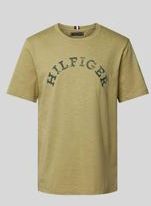 Tommy Hilfiger Hilfiger Arched Tee - heren T-shirt korte mouw O-hals - licht olijfgroen