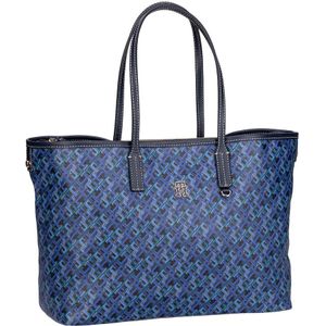 Tote bag handtas, monogram bedrukt TOMMY HILFIGER. Katoen materiaal. Maten één maat. Blauw kleur