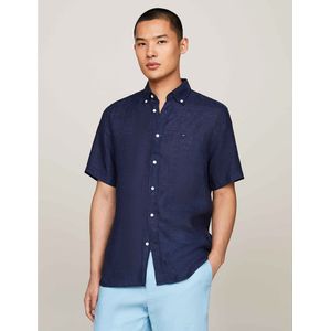 Tommy Hilfiger Heren Shirt met korte mouwen, Blauw (Carbon Navy), S