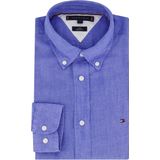 Tommy Hilfiger - Pigment Dyed Shirt - Popeline - Middenblauw - Linnen 100%