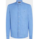 Tommy Hilfiger - Pigment Dyed Shirt - Popeline - Middenblauw - Linnen 100%
