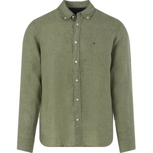 Tommy Hilfiger - Casual Overhemd - Groen - 100% Linnen