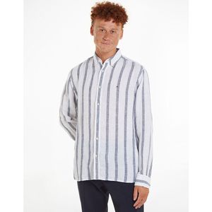 TOMMY HILFIGER - Gestreept Hemd - Blauw/Wit - Linnen
