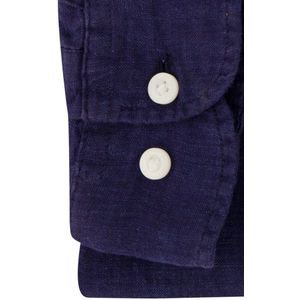 Tommy Hilfiger - Pigment Dyed Shirt - Popeline - Middenblauw - 100% Linnen