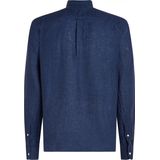 Tommy Hilfiger - Pigment Dyed Shirt - Popeline - Middenblauw - 100% Linnen