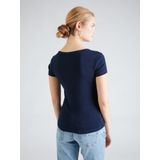 T-shirt - Effen - Jersey - V-hals - Kwartmouw - Slanke Pasvorm