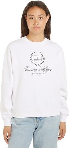 Tommy Hilfiger - REG VLAG SCRIPT CNK SWTSHRT - T-shirt - Wit