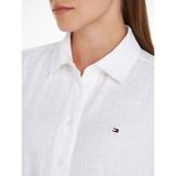 Tommy Hilfiger - Linnen Midi-overhemdjurk - Optic White - Dames