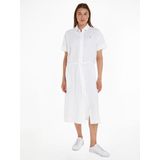 Tommy Hilfiger - Linnen Midi-overhemdjurk - Optic White - Dames