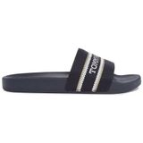 Tommy Hilfiger Dames Hilfiger POOLSLIDE met Webbing Slide, Space Blue, 5 UK, Ruimte Blauw, 38 EU