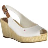 Tommy Hilfiger - Witte Katoenen Sandalen met Enkel Gesp voor Dames