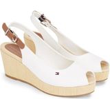 Tommy Hilfiger - Witte Katoenen Sandalen met Enkel Gesp voor Dames