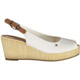Tommy Hilfiger - Witte Katoenen Sandalen met Enkel Gesp voor Dames