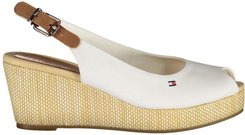 Tommy Hilfiger - Witte Katoenen Sandalen met Enkel Gesp voor Dames