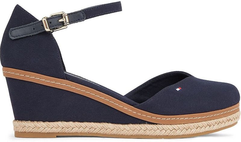 Tommy Hilfiger BASIC CLOSED TOE MID WEDGE Spangenpumps, Riemchensandale, Keilabsatz, Sommerschuh, mit verstellbarer Schnalle