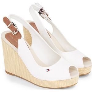 Tommy Hilfiger Iconische Elena Sling Back Wedge Espadrille, Ecru, 6 UK, Ecru, 39 EU