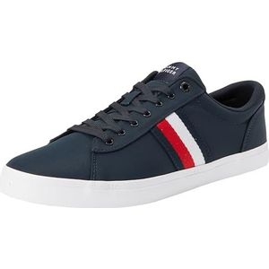 Tommy Hilfiger Heren Iconische Vulc Stripes Mesh Fm0fm05072 Vulcanized Sneaker, Blauwe Woestijnhemel, 40 EU