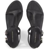 Tommy Hilfiger Dames TH platte sandaal, zwart, 6.5 UK, Zwart, 40 EU