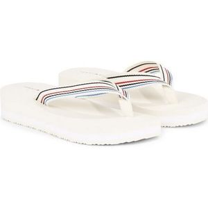 Tommy Hilfiger Dames wig strepen strand sandaal Flip Flop, Calico, 40 EU, Calico, 42 EU