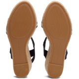 Tommy Hilfiger - Sleehak Sandaal - Beige - Polyester - Blauwe Borduurwerk