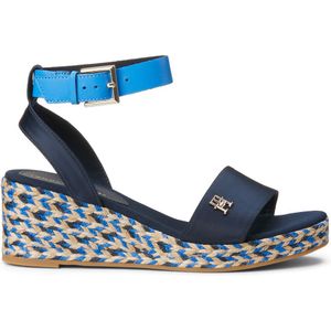 Tommy Hilfiger Sleehaksandaaltjes COLORFUL WEDGE SATIN SANDAL