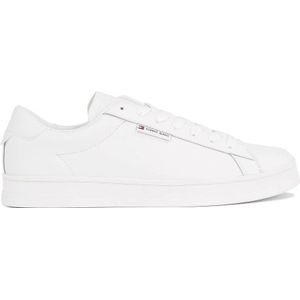 Tommy Jeans Heren TJM lederen lage Cupsole Sneaker, Ecru, 7 UK, Ecru, 41 EU