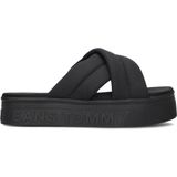 Tommy Jeans Tommy Jeans Lettering Flatform Slippers - Dames - Zwart