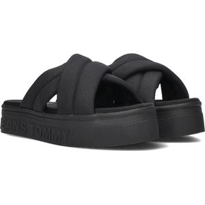 Tommy Jeans Tommy Jeans Lettering Flatform Slippers - Dames - Zwart