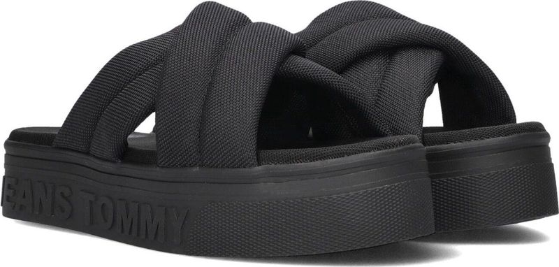 Tommy Jeans Tommy Jeans Lettering Flatform Slippers - Dames - Zwart