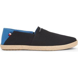 Tommy Hilfiger Heren Hilfiger Espadrille CORE Textiel, zwart, 42 EU, Zwart, 43 EU