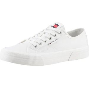 Tommy Jeans Heren TJM LACE UP Canvas kleur gevulkaniseerde Sneaker, Ecru, 10 UK, Ecru, 44 EU