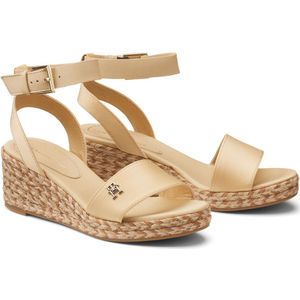 Tommy Hilfiger - Schoenen - Beige - Satijn - Kleurrijke Sleehak