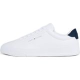 Tommy Hilfiger leren sneakers wit/donkerblauw