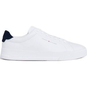 Tommy Hilfiger leren sneakers wit/donkerblauw