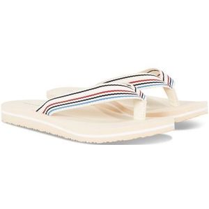 Tommy Hilfiger Dames TH Stripes Beach Sandal Flip Flop, Calico, 6 UK, Calico, 39 EU