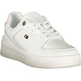 Tommy Hilfiger - Witte Vetersneakers - Dames - Leer - Contrastdetail