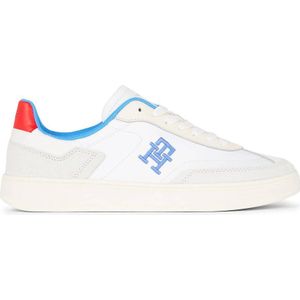 Tommy Hilfiger Leren Sneakers Wit/Blauw