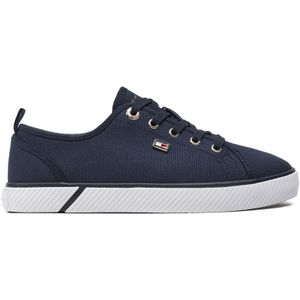 Tommy Hilfiger - Witte Canvas Lage Sneakers - Dames