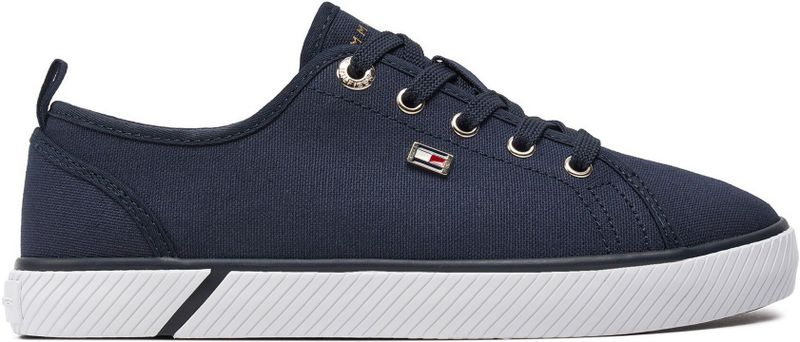 Tommy Hilfiger - Witte Canvas Lage Sneakers - Dames