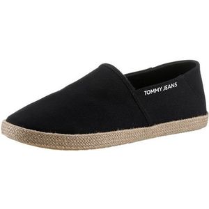 Tommy Hilfiger, Schoenen, Heren, Zwart, 44 EU, Zwarte Espadrilles Schoenen met Zijlogo