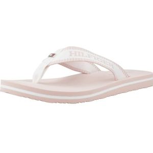 Tommy Hilfiger, Schoenen, Dames, Roze, 37 EU, Webbing Pool Slide Flip Flops