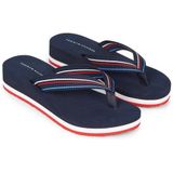 Tommy Hilfiger Dames wig strepen strand sandaal Flip Flop, ruimte blauw, 36 UK, Ruimte Blauw, 36 EU