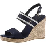 Tommy Hilfiger - Fw0fw08045 - Sandalen - Zwart - Katoen - Gespsluiting