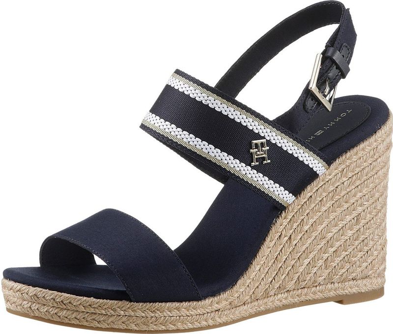 Tommy Hilfiger - Fw0fw08045 - Sandalen - Zwart - Katoen - Gespsluiting