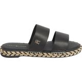 Tommy Hilfiger Leren Slippers Zwart