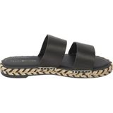 Tommy Hilfiger Leren Slippers Zwart