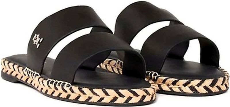 Tommy Hilfiger Leren Slippers Zwart